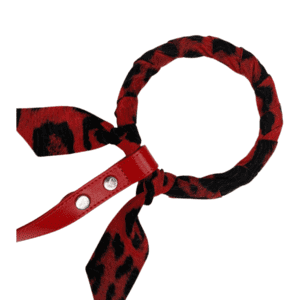 Leash Handle Twilly - Red Leopard Silk