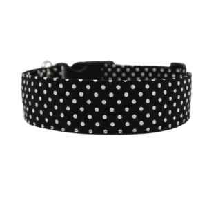 Dog Collar - Black and White Polka Dot - the Dotty
