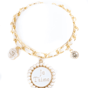 Dog Necklace - Gilded Glamour White & Gold