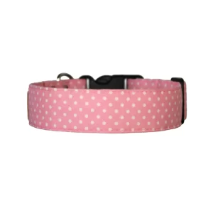 Pink White Polka-Dot Dog Collar