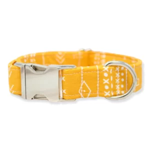 Yellow Mudcloth Dog Collar